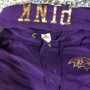 Pink Baltimore Ravens Zipper Hoodie